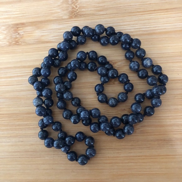 $78  Natural Stone Bead Necklace  Approximately 36 Inches - Picture 2 of 6